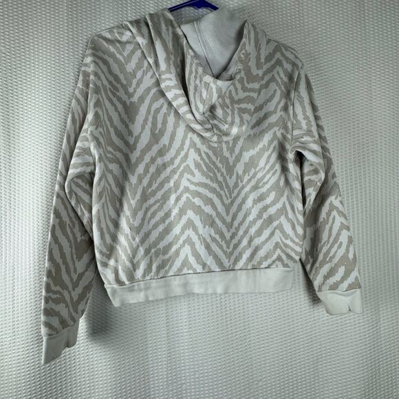 Adidas girl sweatshirt hoodie zebra print stylish gray and blue size 14 - Picture 7 of 8
